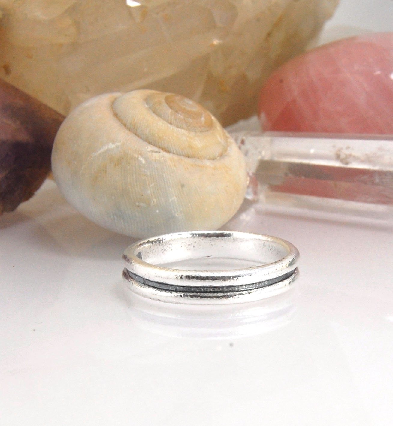 2 Rim 3.3mm Wide Band in Sterling silver Let me make a ring for you!This is a 2 rim band, 3.3 mm wide cast from a wax carving turned on a lathe and cast using the process of lost wax. These are so much fun to make and I have several variations of differen