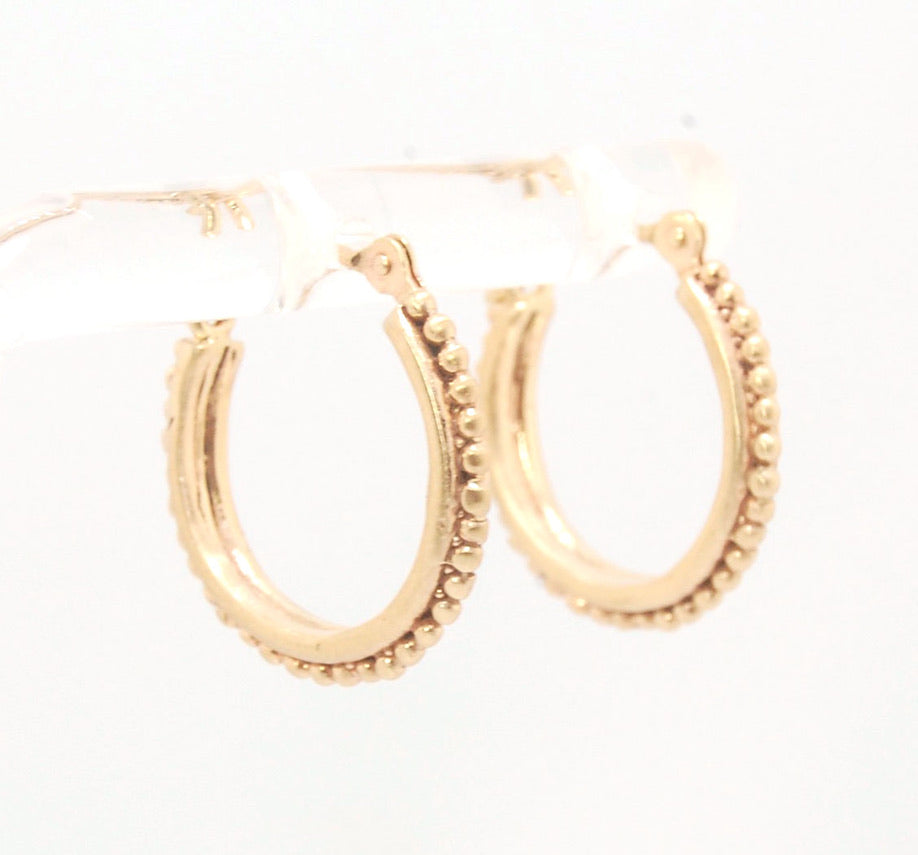 Etruscan hoops in 14k Gold - in 5 sizes
