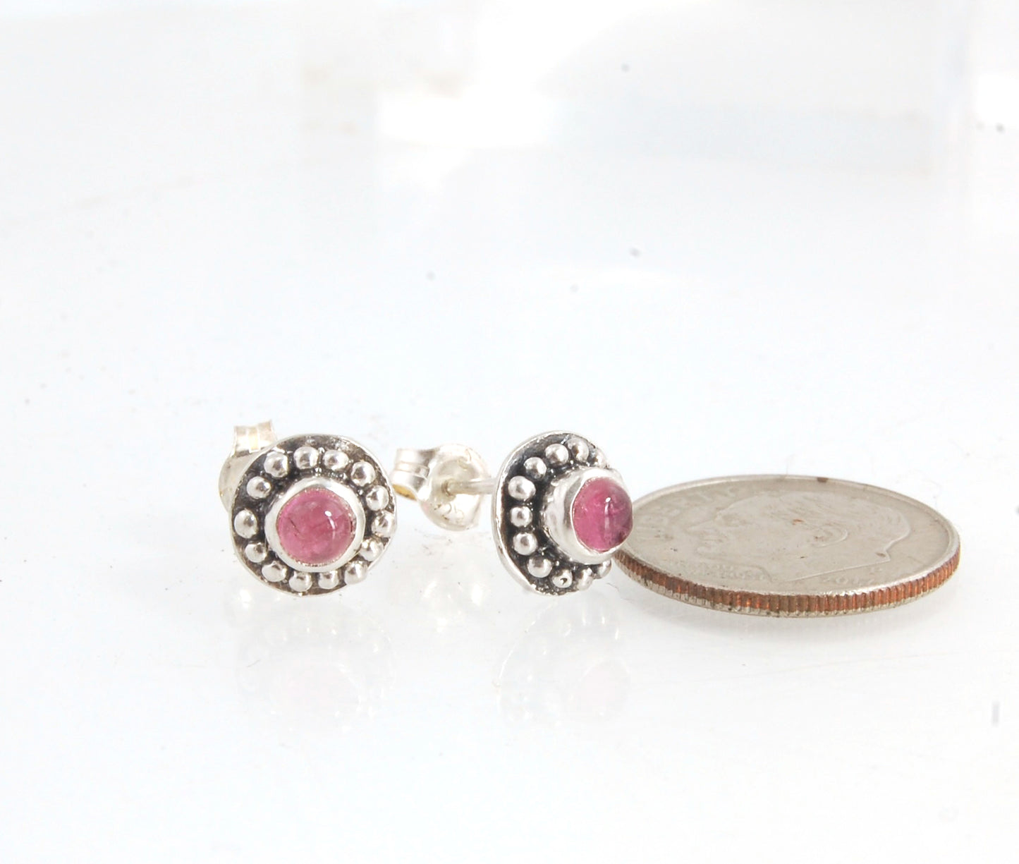 Etruscan Post Earrings in Sterling Silver - 5 stone choices