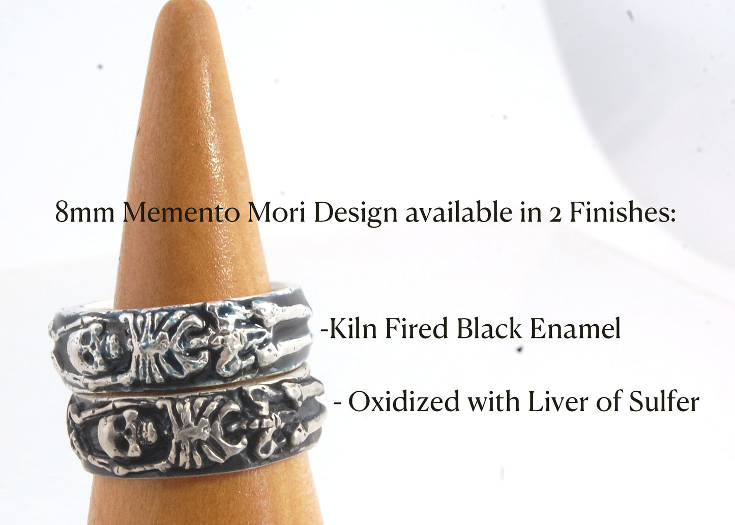 Wide Memento Mori Rings - 8mm