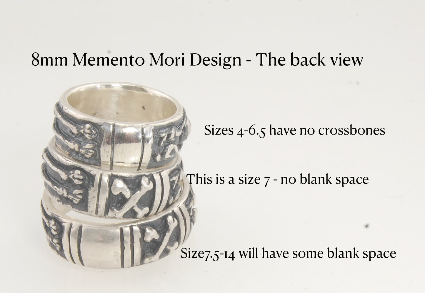 Wide Memento Mori Rings - 8mm