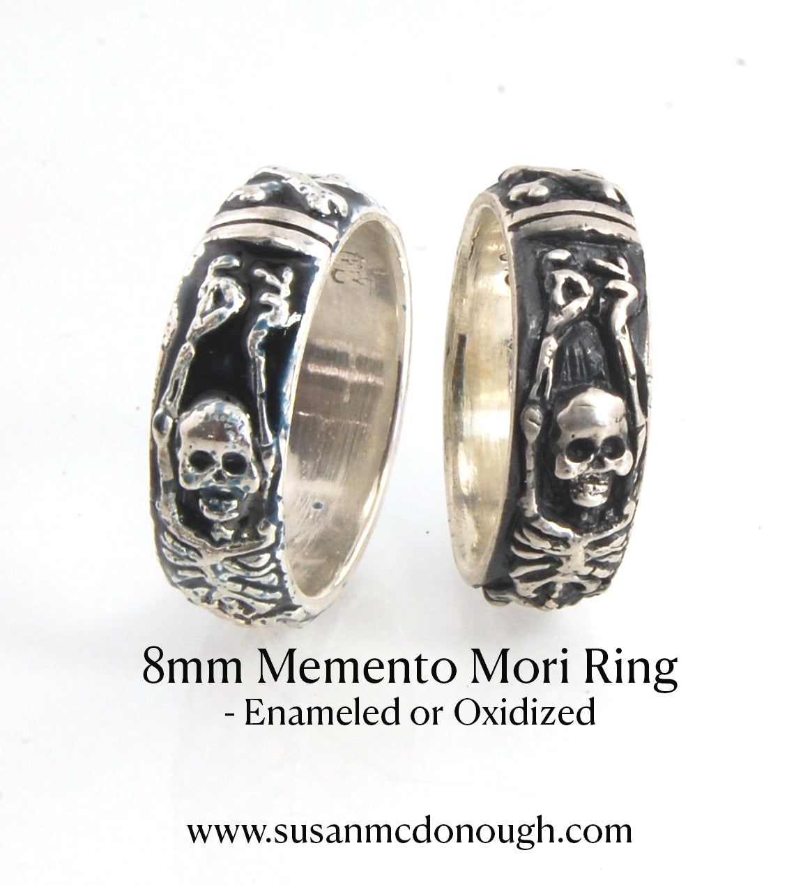 Wide Memento Mori Rings - 8mm