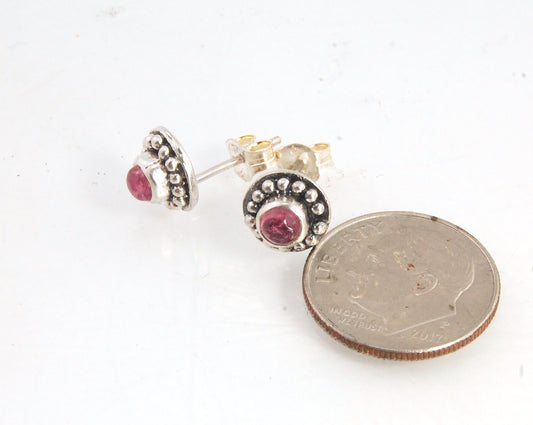 Etruscan Post Earrings in Sterling Silver - 5 stone choices