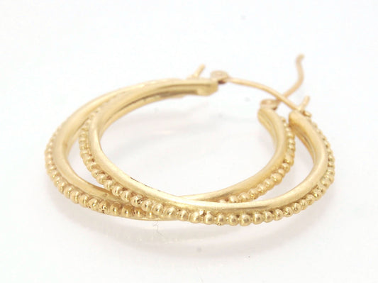 Etruscan hoops in 14k Gold - in 5 sizes
