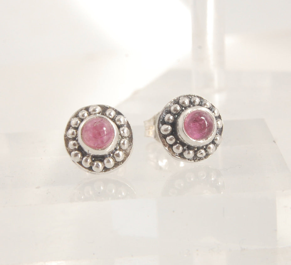 Etruscan Post Earrings in Sterling Silver - 5 stone choices