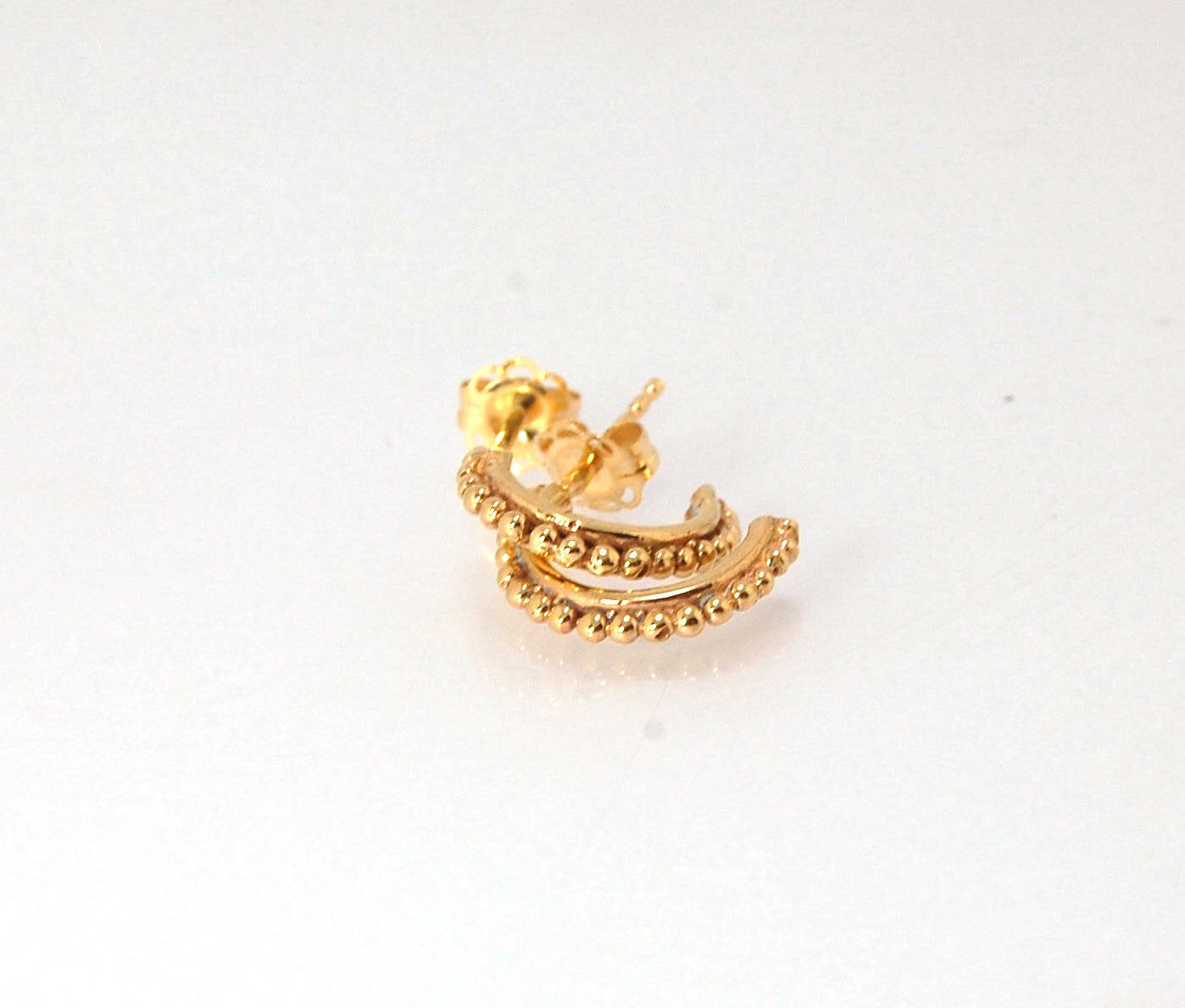 Etruscan Hoop Posts - Small in Sterling Silver and 14k gold These are my second smallest Etruscan Hoops as a post earring! Smaller than a dime - these post hoops hug your earlobe. So freakin’ cute! I like to wear them in my second piercing up. But y'all d