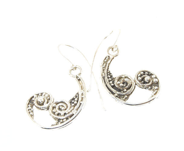 Dangle Cast Wave earrings - Large - Sterling These are cast versions of original granulation work, which is then molded for repeat waxes and then cast in my studio. (Actually outside on the porch because it is a smelly process!) These have french wires an