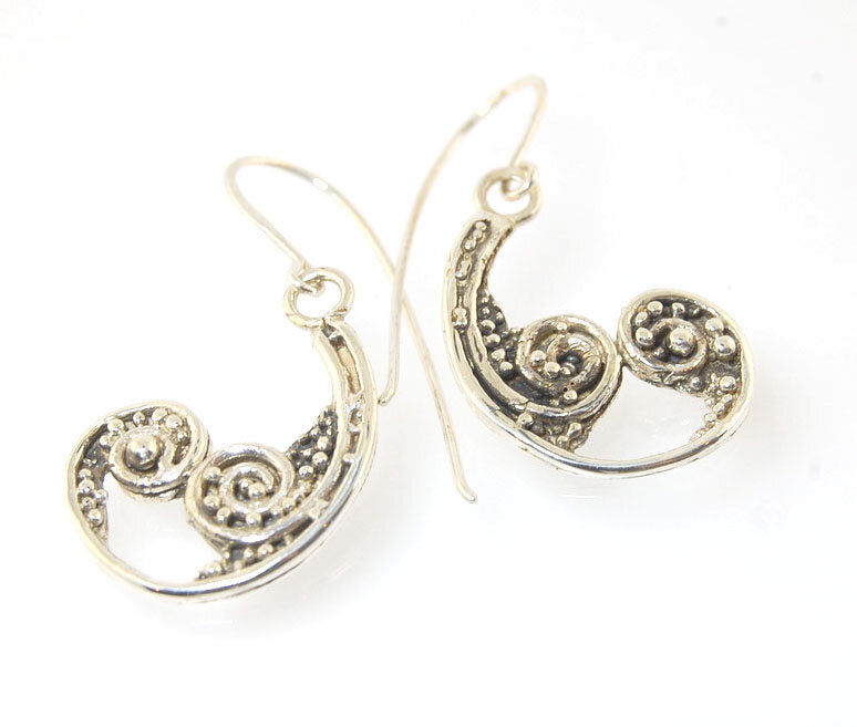 Dangle Cast Wave earrings - Large - Sterling These are cast versions of original granulation work, which is then molded for repeat waxes and then cast in my studio. (Actually outside on the porch because it is a smelly process!) These have french wires an