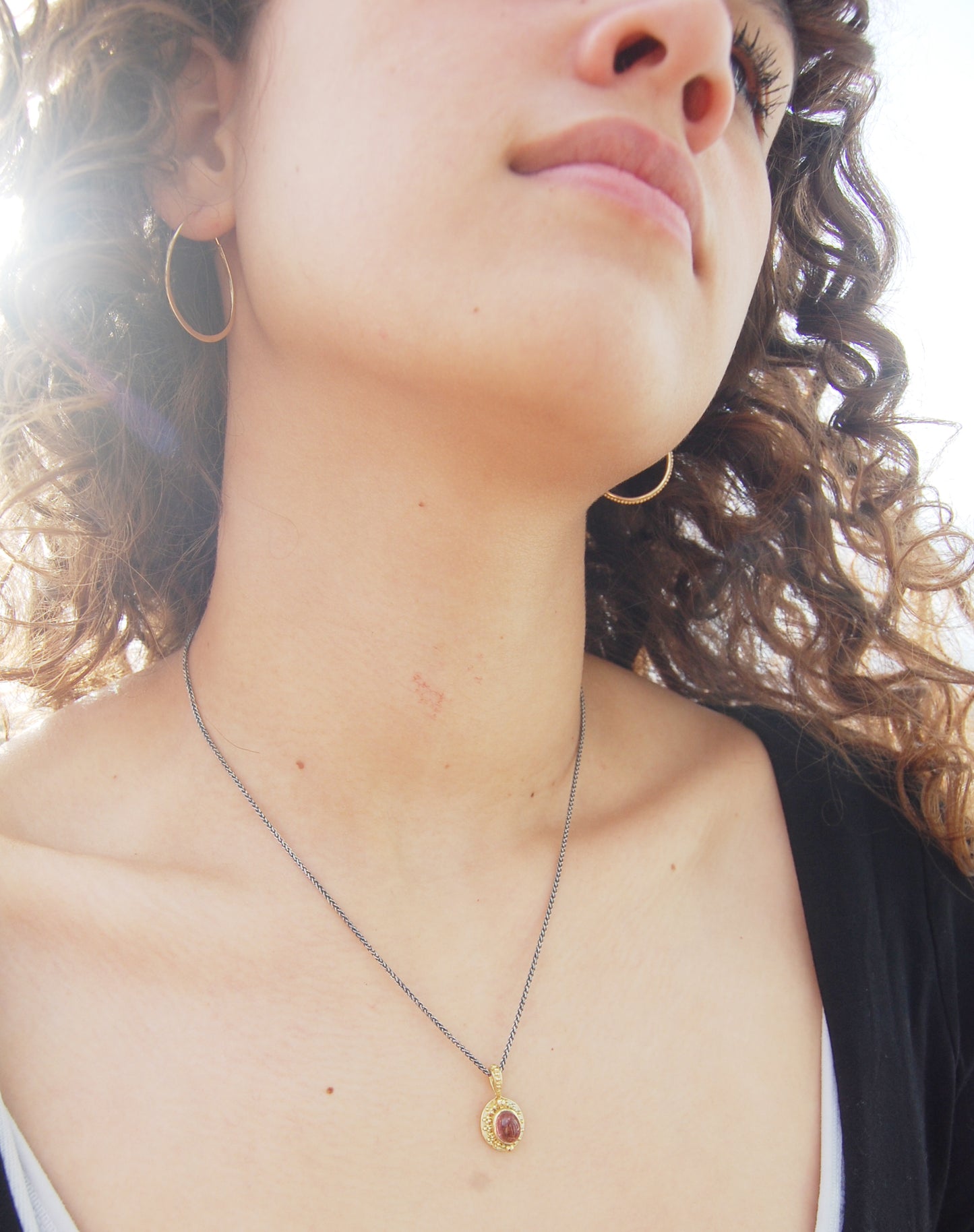 Long Hammered Lightweight 14k gold Hoops - One-of-a-Kind
