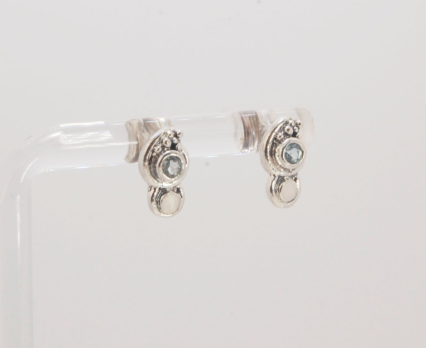 Wisteria Post Earrings in Amethyst, Garnet, or Topaz - Sterling SIlver cast granulation,faceted gemstone,Lost wax cast earrings,post earrings,sterling,sterling silver,wisteria posts These delicate Wisteria earrings are cast in sterling silver from a Fine