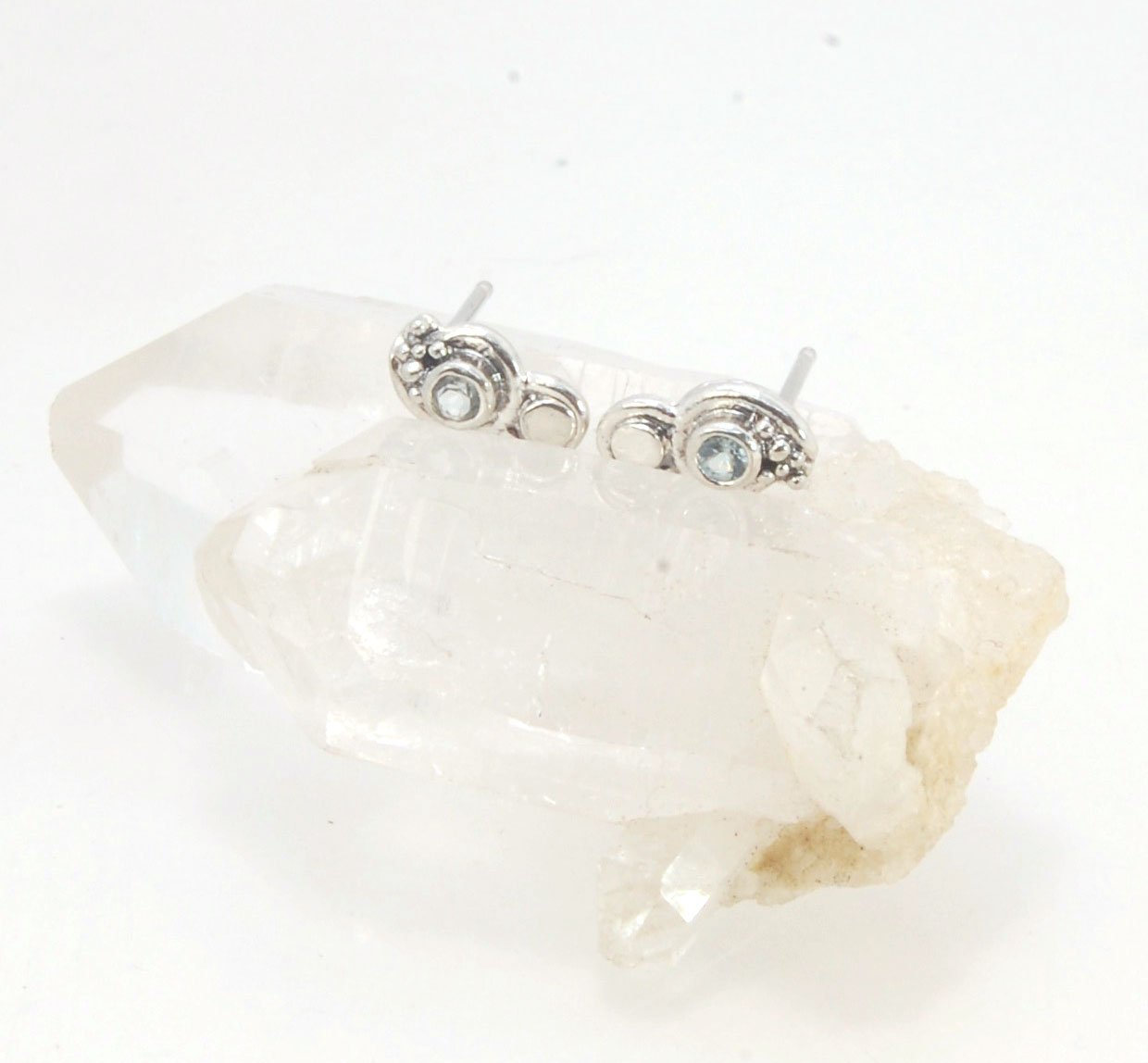 Wisteria Post Earrings in Amethyst, Garnet, or Topaz - Sterling SIlver cast granulation,faceted gemstone,Lost wax cast earrings,post earrings,sterling,sterling silver,wisteria posts These delicate Wisteria earrings are cast in sterling silver from a Fine