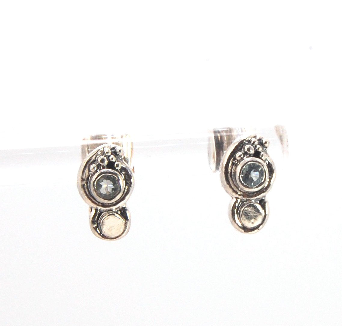 Wisteria Post Earrings in Amethyst, Garnet, or Topaz - Sterling SIlver cast granulation,faceted gemstone,Lost wax cast earrings,post earrings,sterling,sterling silver,wisteria posts These delicate Wisteria earrings are cast in sterling silver from a Fine