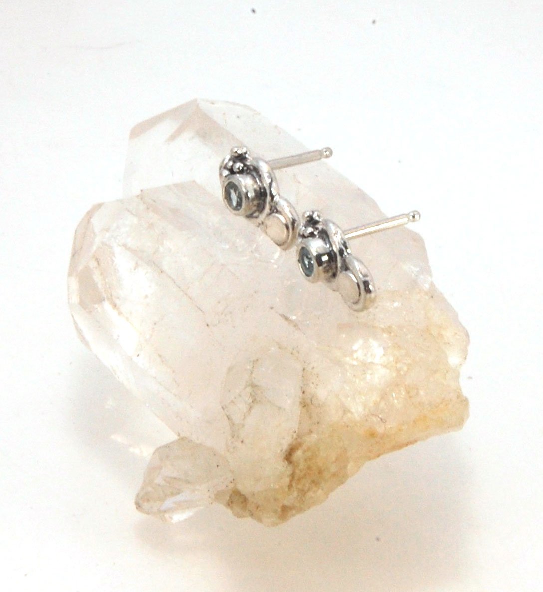 Wisteria Post Earrings in Amethyst, Garnet, or Topaz - Sterling SIlver cast granulation,faceted gemstone,Lost wax cast earrings,post earrings,sterling,sterling silver,wisteria posts These delicate Wisteria earrings are cast in sterling silver from a Fine