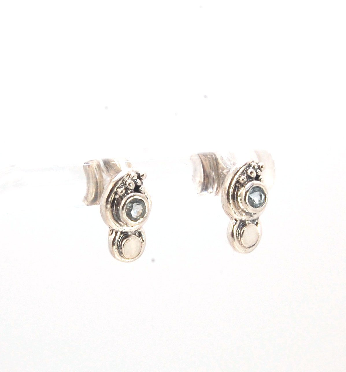 Wisteria Post Earrings in Amethyst, Garnet, or Topaz - Sterling SIlver cast granulation,faceted gemstone,Lost wax cast earrings,post earrings,sterling,sterling silver,wisteria posts These delicate Wisteria earrings are cast in sterling silver from a Fine