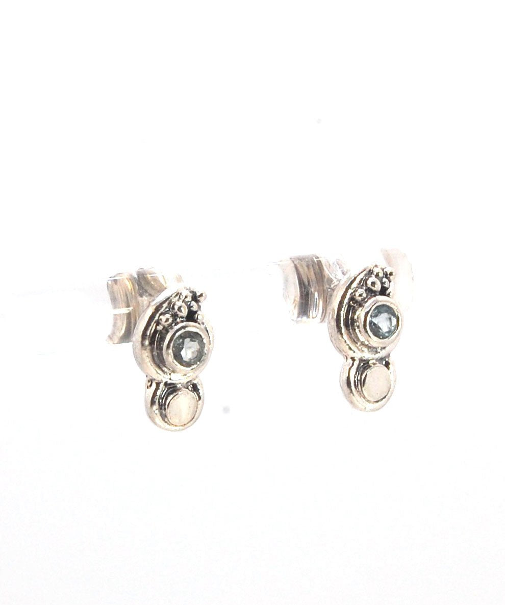 Wisteria Post Earrings in Amethyst, Garnet, or Topaz - Sterling SIlver cast granulation,faceted gemstone,Lost wax cast earrings,post earrings,sterling,sterling silver,wisteria posts These delicate Wisteria earrings are cast in sterling silver from a Fine
