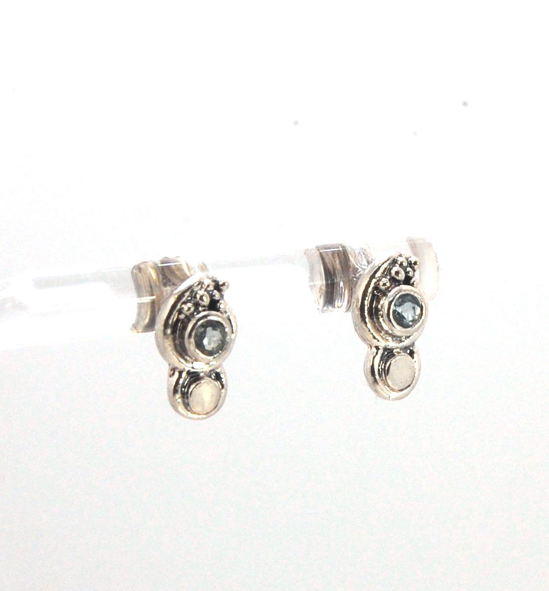 Wisteria Post Earrings in Amethyst, Garnet, or Topaz - Sterling SIlver cast granulation,faceted gemstone,Lost wax cast earrings,post earrings,sterling,sterling silver,wisteria posts These delicate Wisteria earrings are cast in sterling silver from a Fine