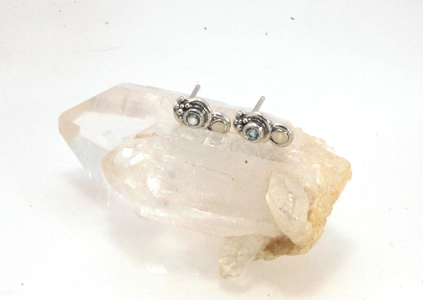 Wisteria Post Earrings in Amethyst, Garnet, or Topaz - Sterling SIlver cast granulation,faceted gemstone,Lost wax cast earrings,post earrings,sterling,sterling silver,wisteria posts These delicate Wisteria earrings are cast in sterling silver from a Fine
