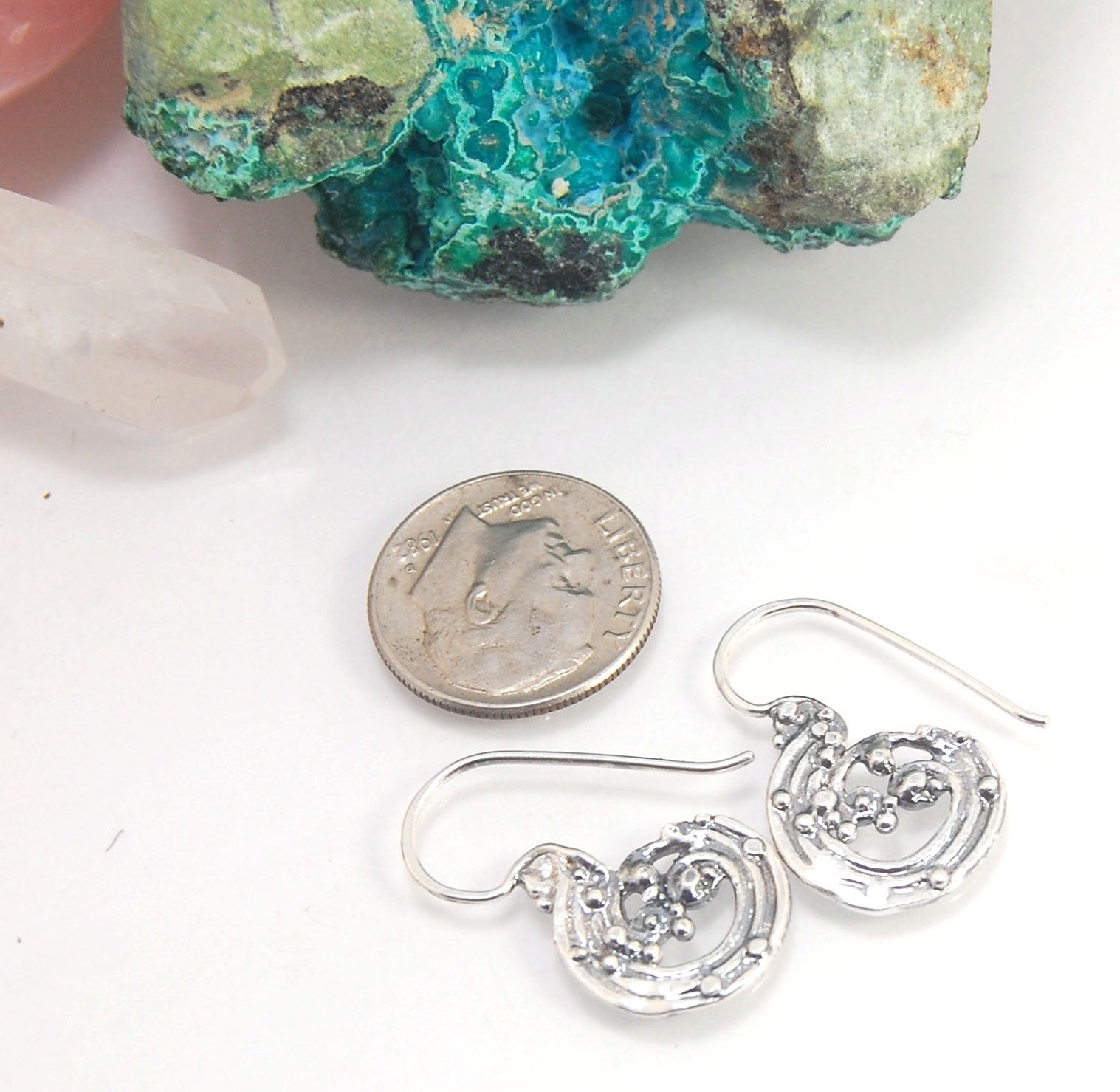 Wave Hoops - Sterling - Small These small Wave Hoops are part of The Minoan Collection. These great Wave Hoops are cast versions of original fine silver granulation work, which is then molded for repeat waxes and then cast in my studio. Granulation is an