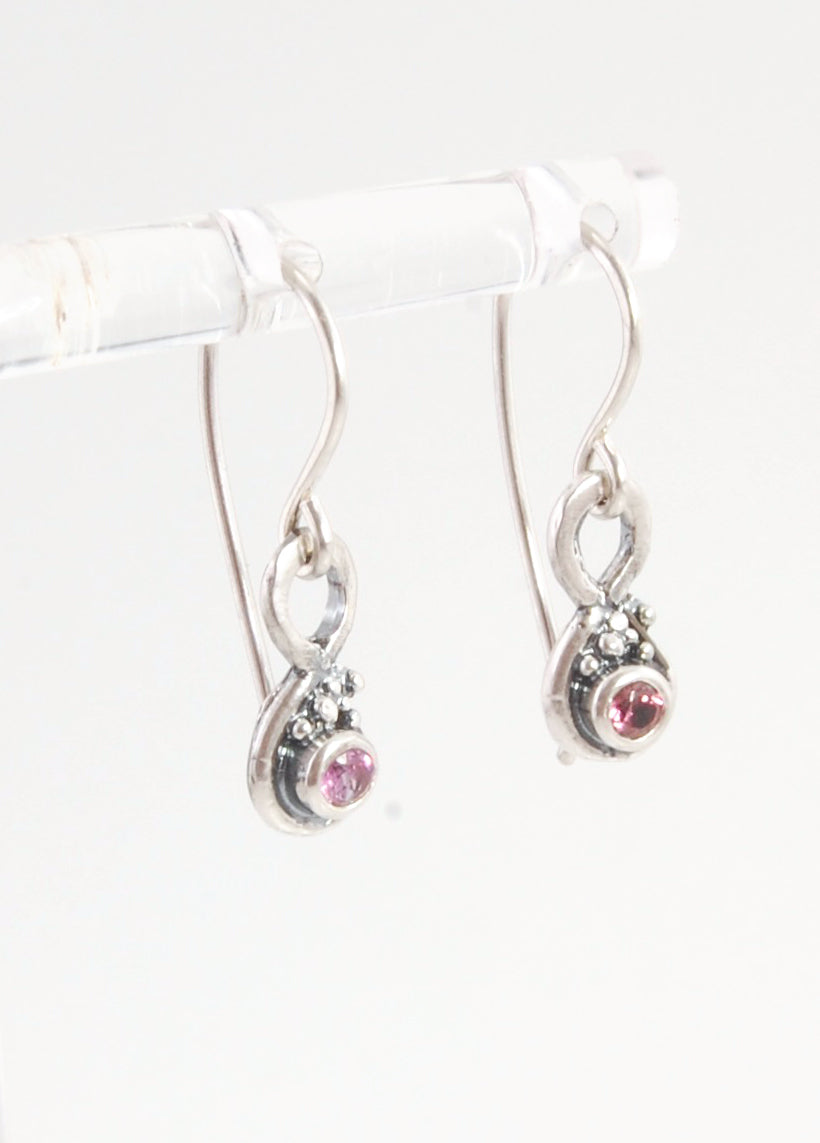 Wisteria Gem Shimmer Top Post Earrings in Amethyst, Garnet, or Topaz - Sterling SIlver