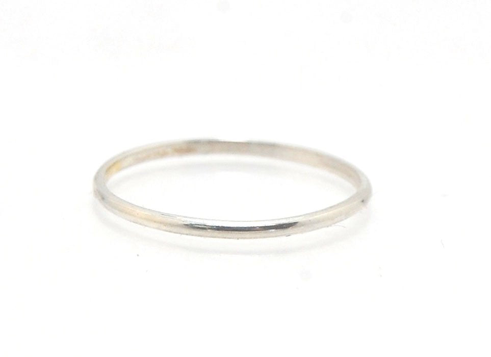 Superthin Half Round Plain Band - 1.3mm x 1mm wide in Gold or Silver Let me make you a ring! This half round plain band is milled in my studio and hand finished to your specificiations.This half round band ring is pictured in sterling silver, but can be m