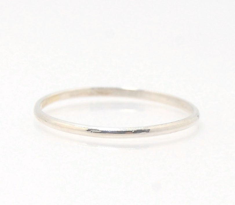 Superthin Half Round Plain Band - 1.3mm x 1mm wide in Gold or Silver Let me make you a ring! This half round plain band is milled in my studio and hand finished to your specificiations.This half round band ring is pictured in sterling silver, but can be m