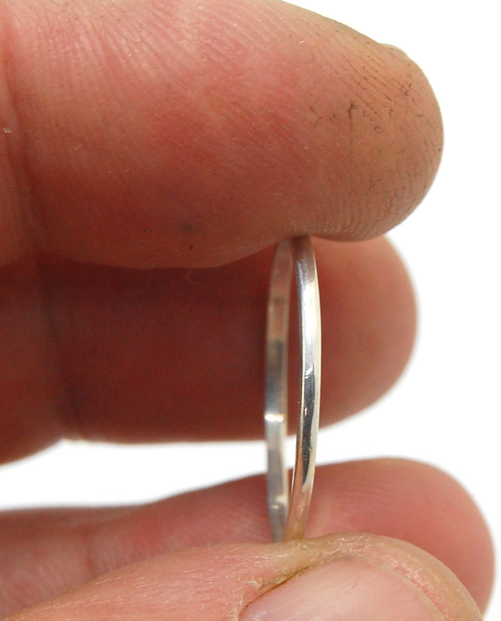 Superthin Half Round Plain Band - 1.3mm x 1mm wide in Gold or Silver Let me make you a ring! This half round plain band is milled in my studio and hand finished to your specificiations.This half round band ring is pictured in sterling silver, but can be m