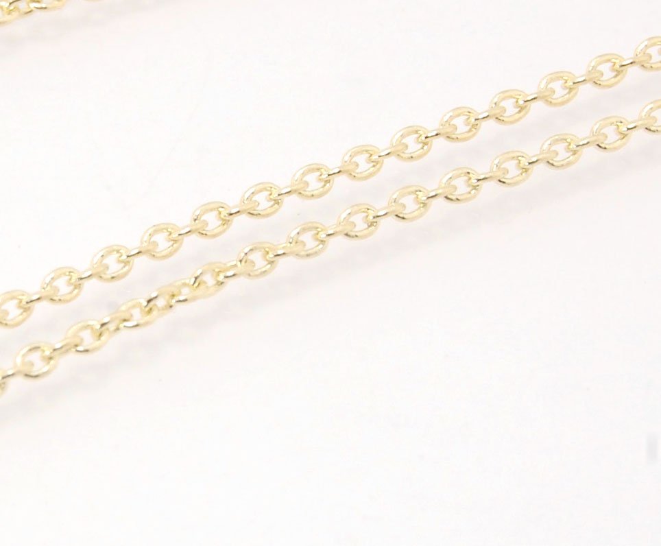 1.45mm 14k yellow gold cable chain with Lobster Clasp - 16", 18", 20" or 24" This lovely finished chain is the Goldilocks of chains. Not too big and not too small with a secure make and classic but understated design to compliment your handmade pendant. T