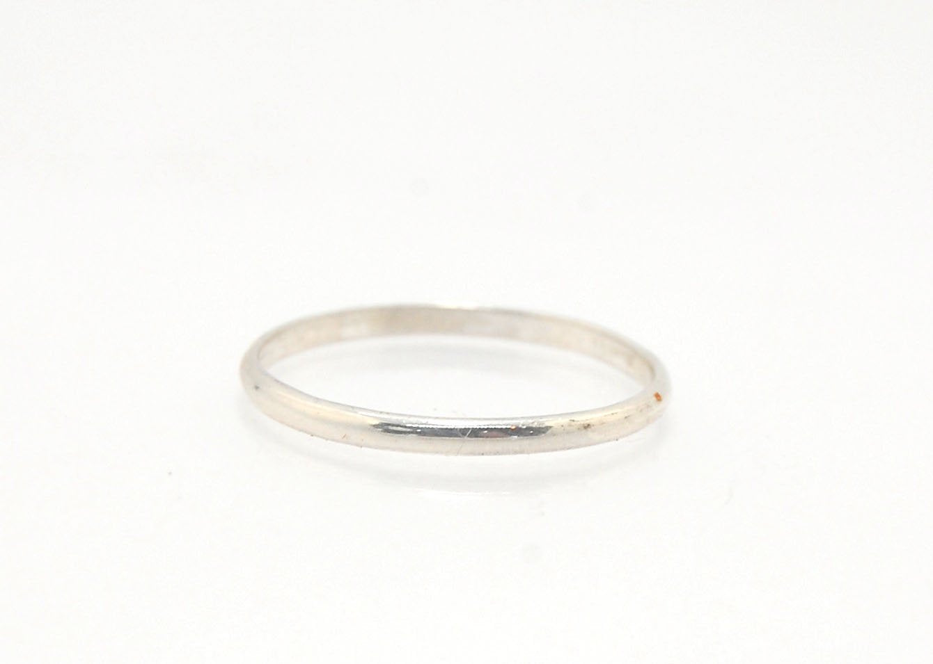 Thin Half Round Plain Band - 1.8mm wide x 1mm thick in Gold or Silver Let me make you a ring!This half round plain band is milled in my studio and hand finished to your specifications in the metal of your choice.This half round band ring is pictured in st