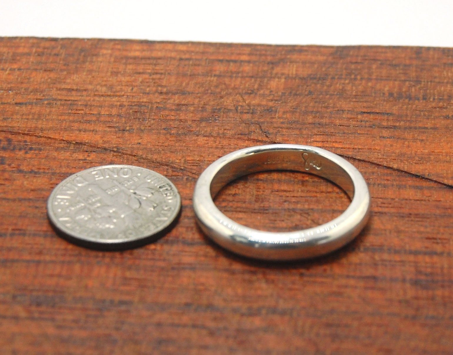 Heavy Half Round Plain Band - 4.1mm wide x 2.4mm thick in Gold or Silver Let me make you a ring!This half round plain band is carved in wax on a lathe and cast in my studio and hand finished to your specifications. 4.1mm wide x 2.4 mm thick.This half roun