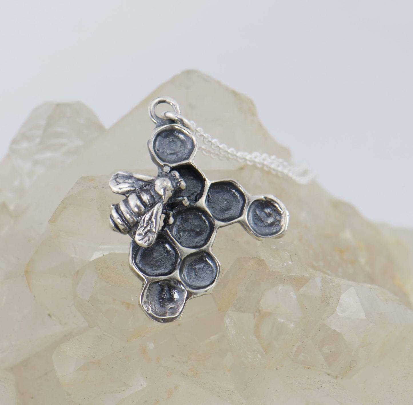 Bee on Honeycomb Pendant