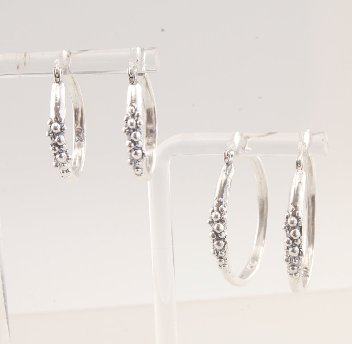Bubble Hoops in Sterling