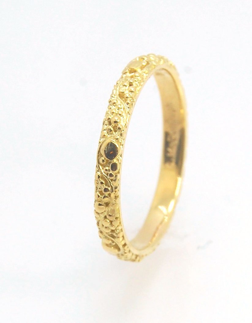 Milky Way Band - 3mm - in 18, 14k or Sterling Silver This is a one-of-a-kind 18k ring handmade using the ancient process of granulation and the pattern following a wavy line with granules of varying dimensions, sort of like the Milky Way! This Milky Way b