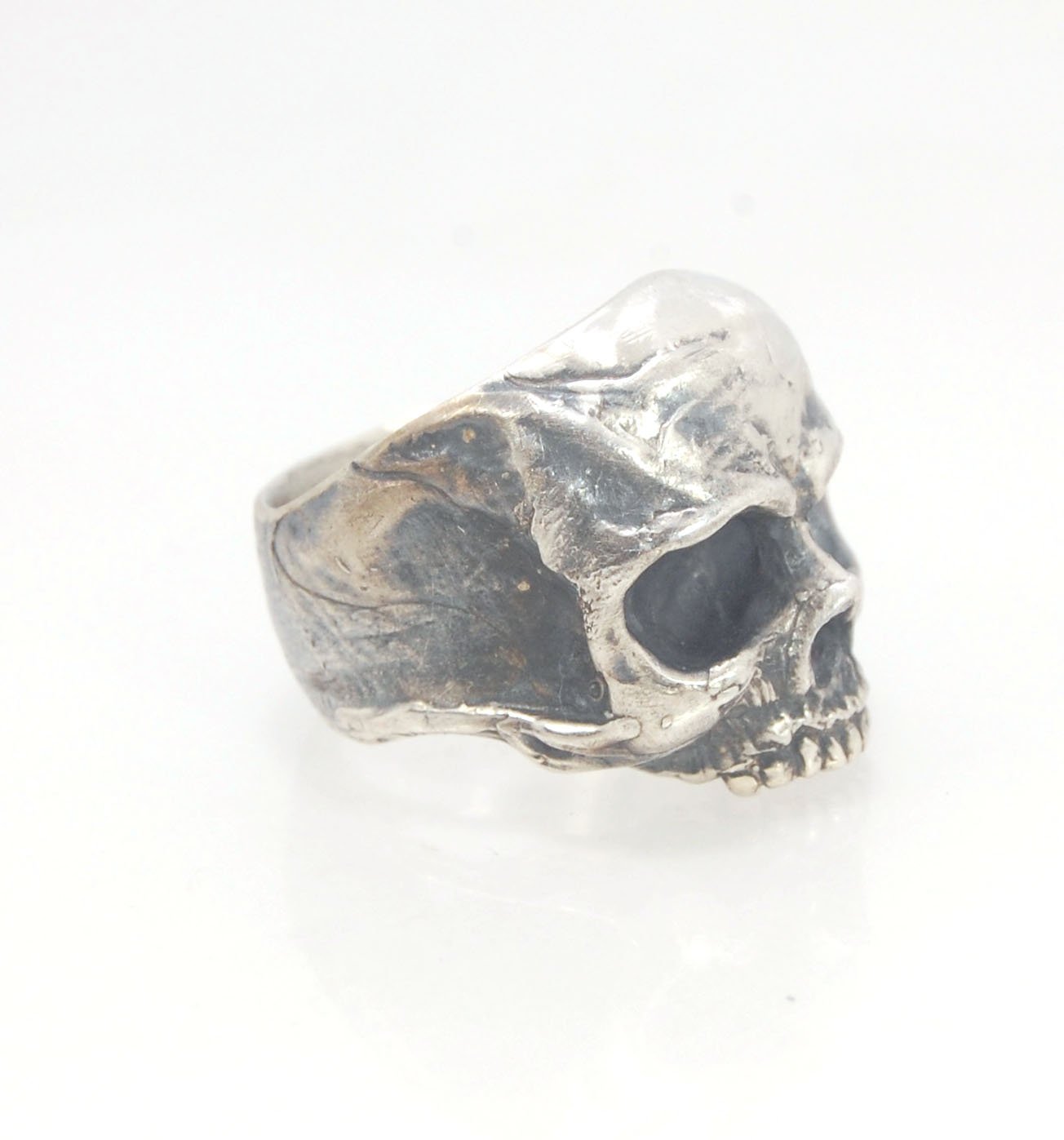 Richard II Skull Ring in Sterling This is a heavy, heavy-duty, solid skull ring that is Made to Order for you in your size. You will probably not want to play picklebalI or play the flute while wearing this heavy ring. Just saying. I carved this skull in