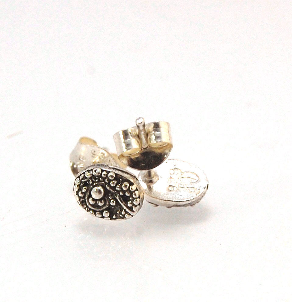 Seaweed Post Earrings - Small - Sterling or 14k gold These are the smallest of my 2 seaweed detailed post earrings and are cast in sterling from an original granulated pair I designed to go with my Seaweed Collection.Cast in sterling using the process of