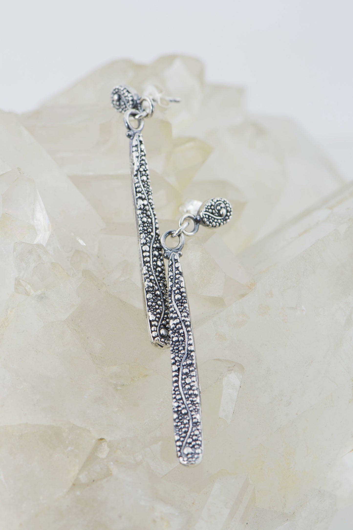Seaweed Long Dangle Post Earrings