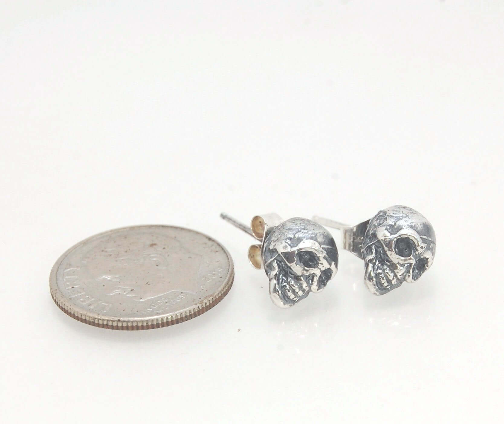 Yorick Skull Studs in Sterling Silver memento mori,skull,skull earrings,skull post,Stoics,Yorick skull These solid sterling silver Yorick Skull Studs are wax carved by hand and cast using the ancient process of Lost Wax to cast them in sterling silver. I