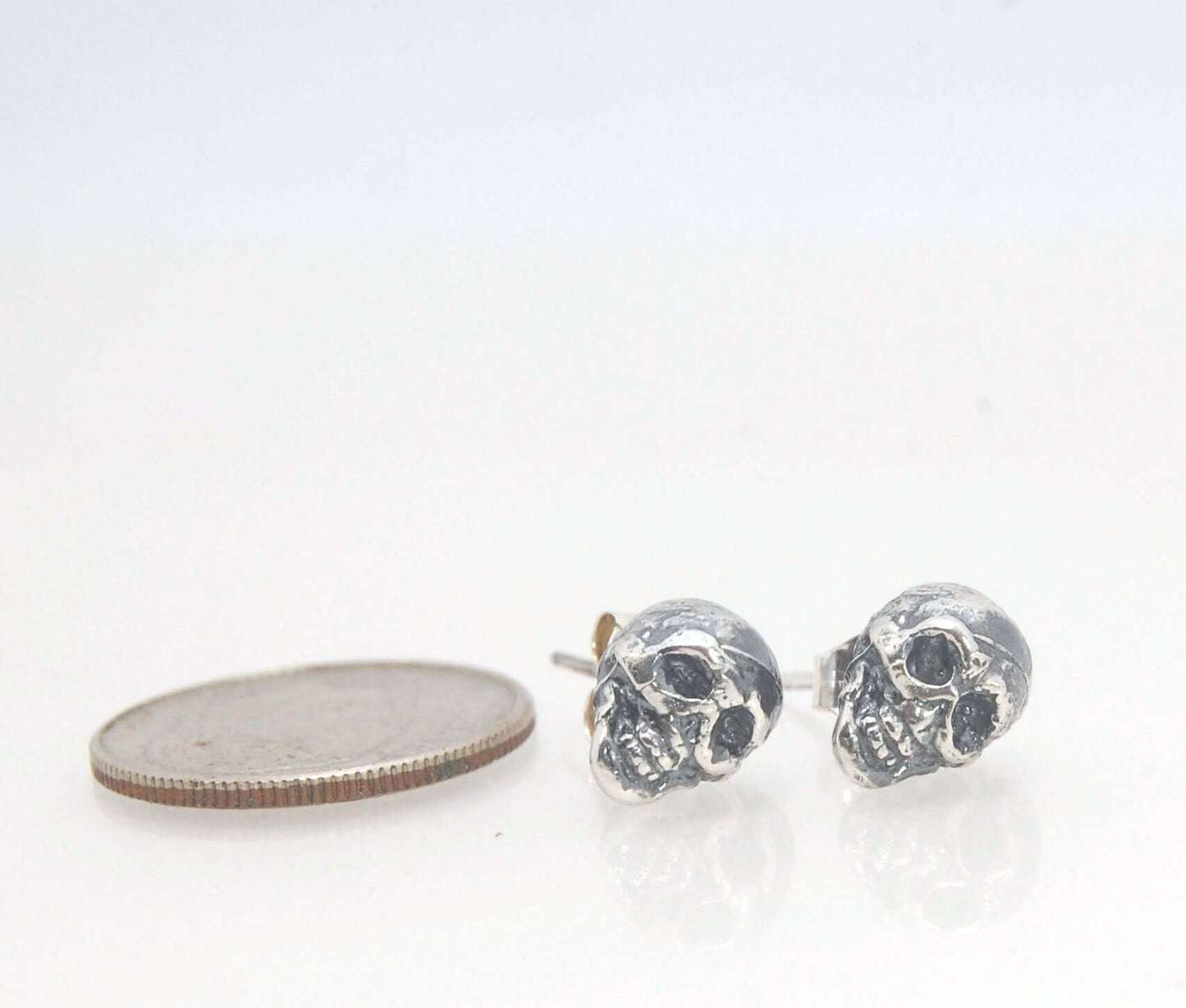 Yorick Skull Studs in Sterling Silver memento mori,skull,skull earrings,skull post,Stoics,Yorick skull These solid sterling silver Yorick Skull Studs are wax carved by hand and cast using the ancient process of Lost Wax to cast them in sterling silver. I