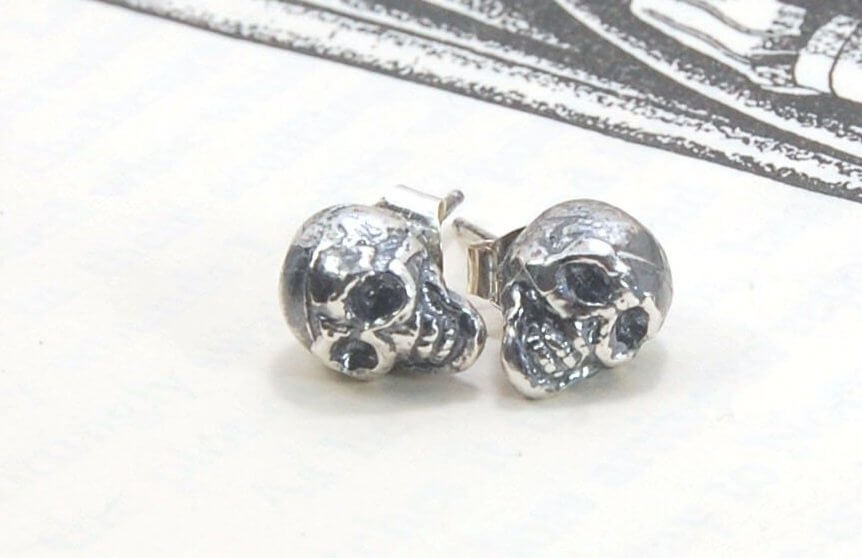 Yorick Skull Studs in Sterling Silver memento mori,skull,skull earrings,skull post,Stoics,Yorick skull These solid sterling silver Yorick Skull Studs are wax carved by hand and cast using the ancient process of Lost Wax to cast them in sterling silver. I