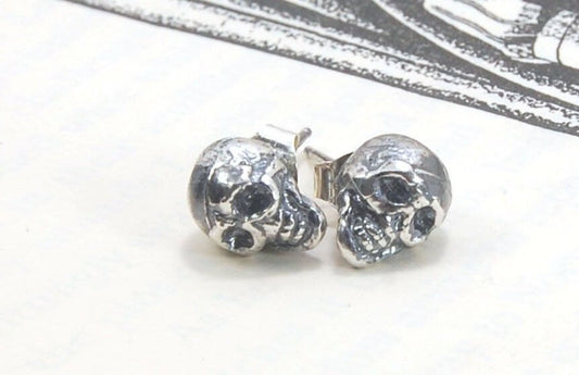 Yorick Skull Studs in Sterling Silver memento mori,skull,skull earrings,skull post,Stoics,Yorick skull These solid sterling silver Yorick Skull Studs are wax carved by hand and cast using the ancient process of Lost Wax to cast them in sterling silver. I