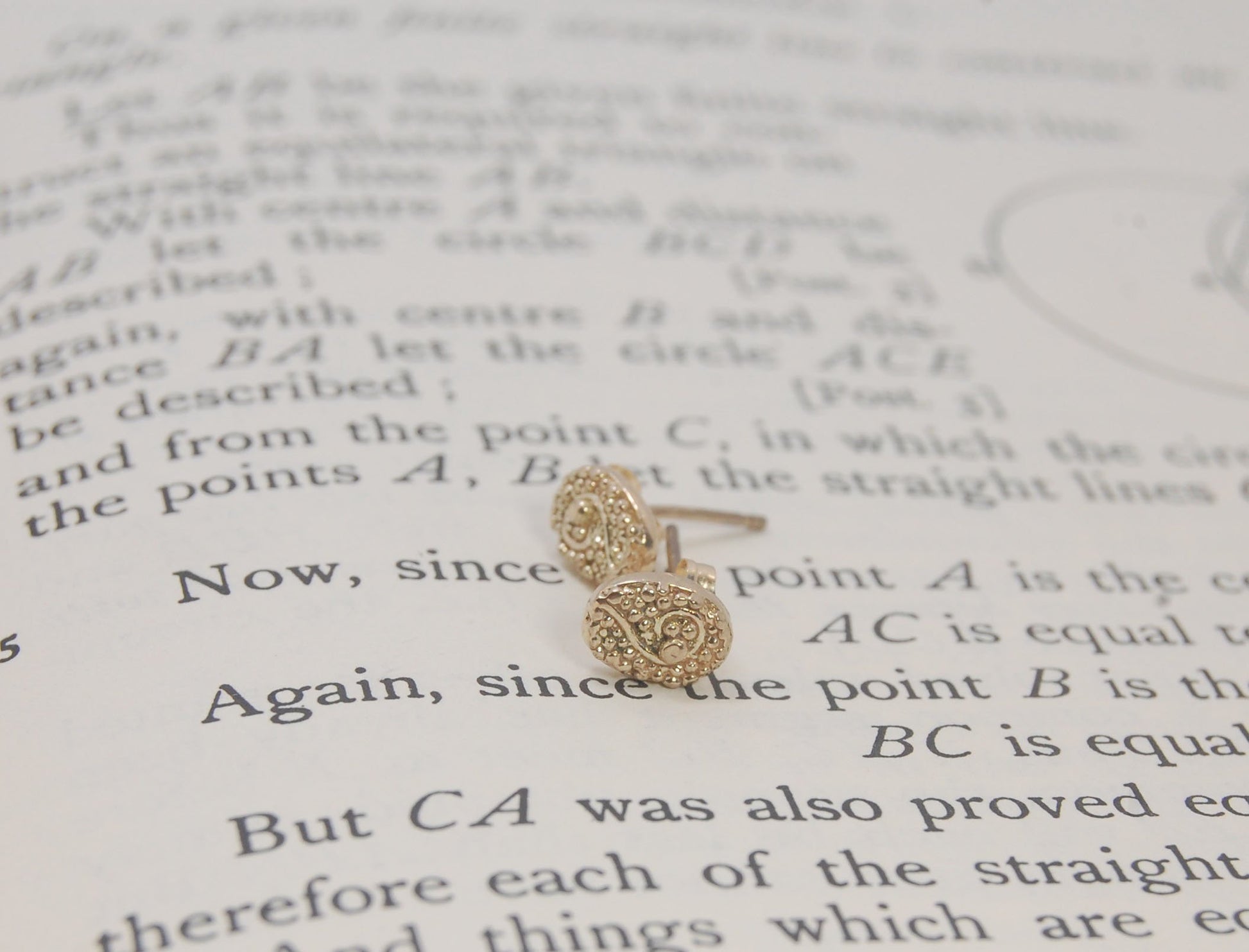 Seaweed Post Earrings - Small - Sterling or 14k gold These are the smallest of my 2 seaweed detailed post earrings and are cast in sterling from an original granulated pair I designed to go with my Seaweed Collection.Cast in sterling using the process of