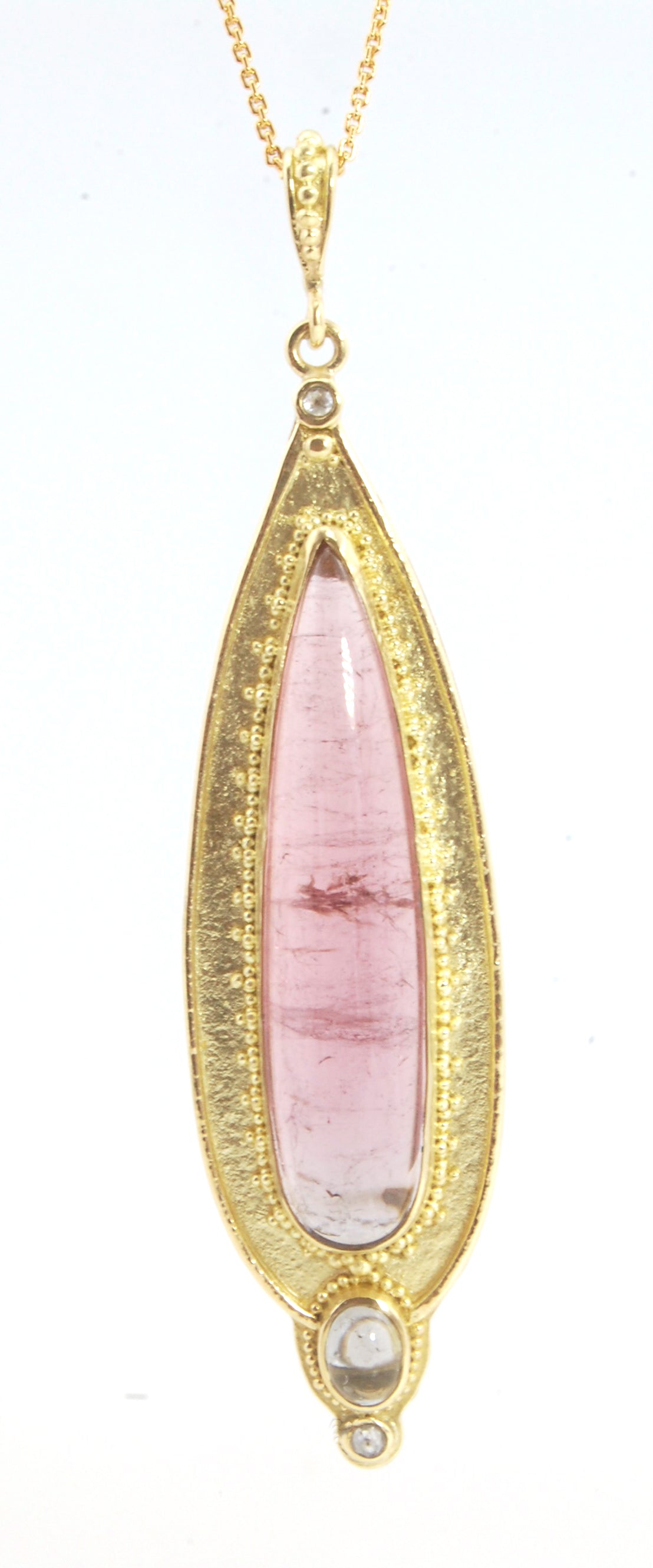 Tourmaline and Diamond 18k Gold Regal Amulet