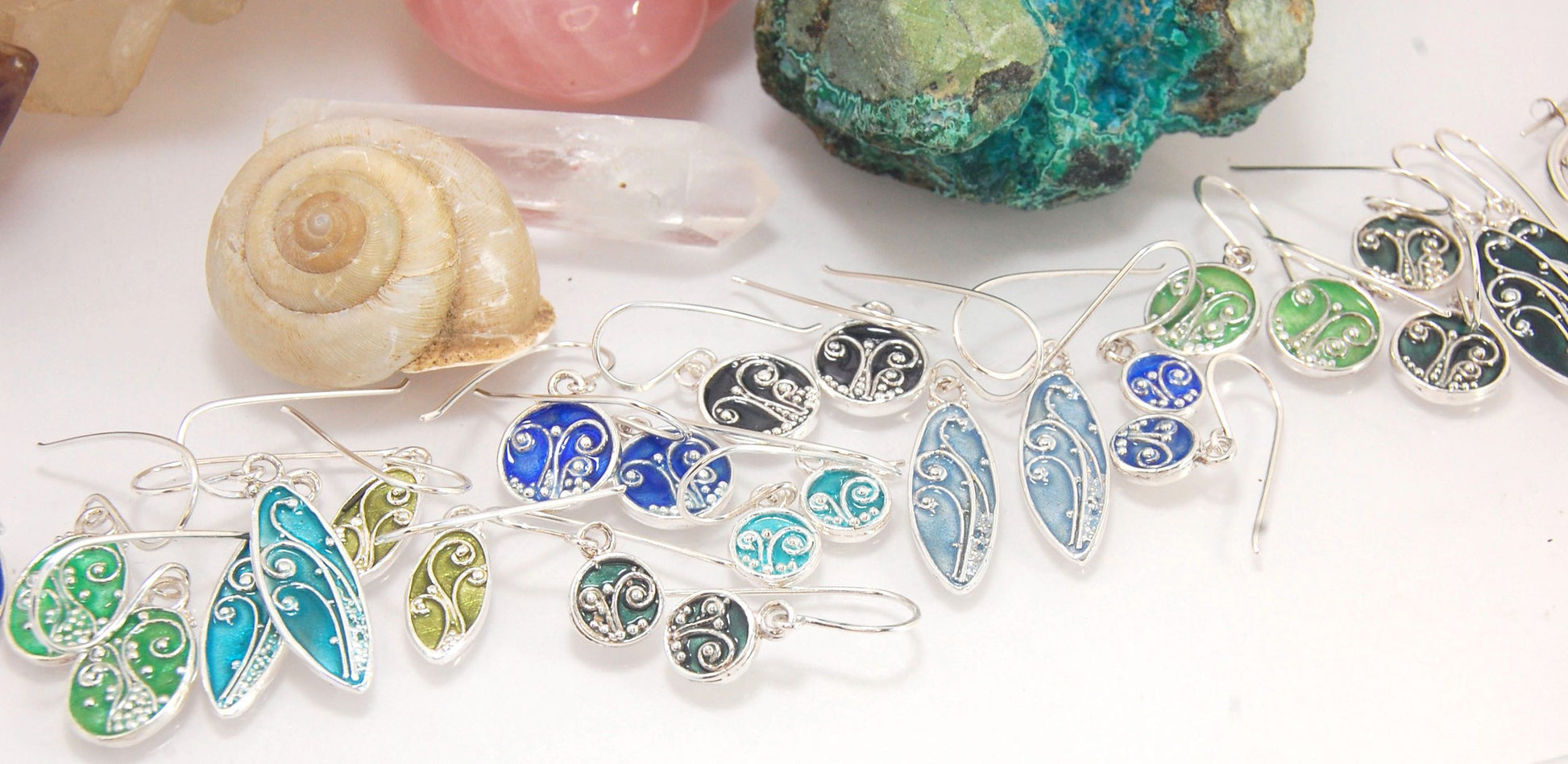 Enameled Sterling Fern Earrings -Oval -Small - Choice of 8 colors These are my small fern ovals and they can be enameled in 8 colors for you!Prussian Blue, Icy Blue, Turquoise, Oil Gray, Forest Green, Jade Green, Sage Green or Periwinkle BlueGreen.These e