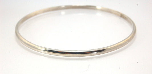 3mm Half Round Sterling Silver Bangles Who doesn’t love a good bangle stack! These bangles are available in 2 finishes. Shiny or Matte.Handmade by me in my studio, I pour a large ingot of sterling silver and roll it out into a half round shape and cut to