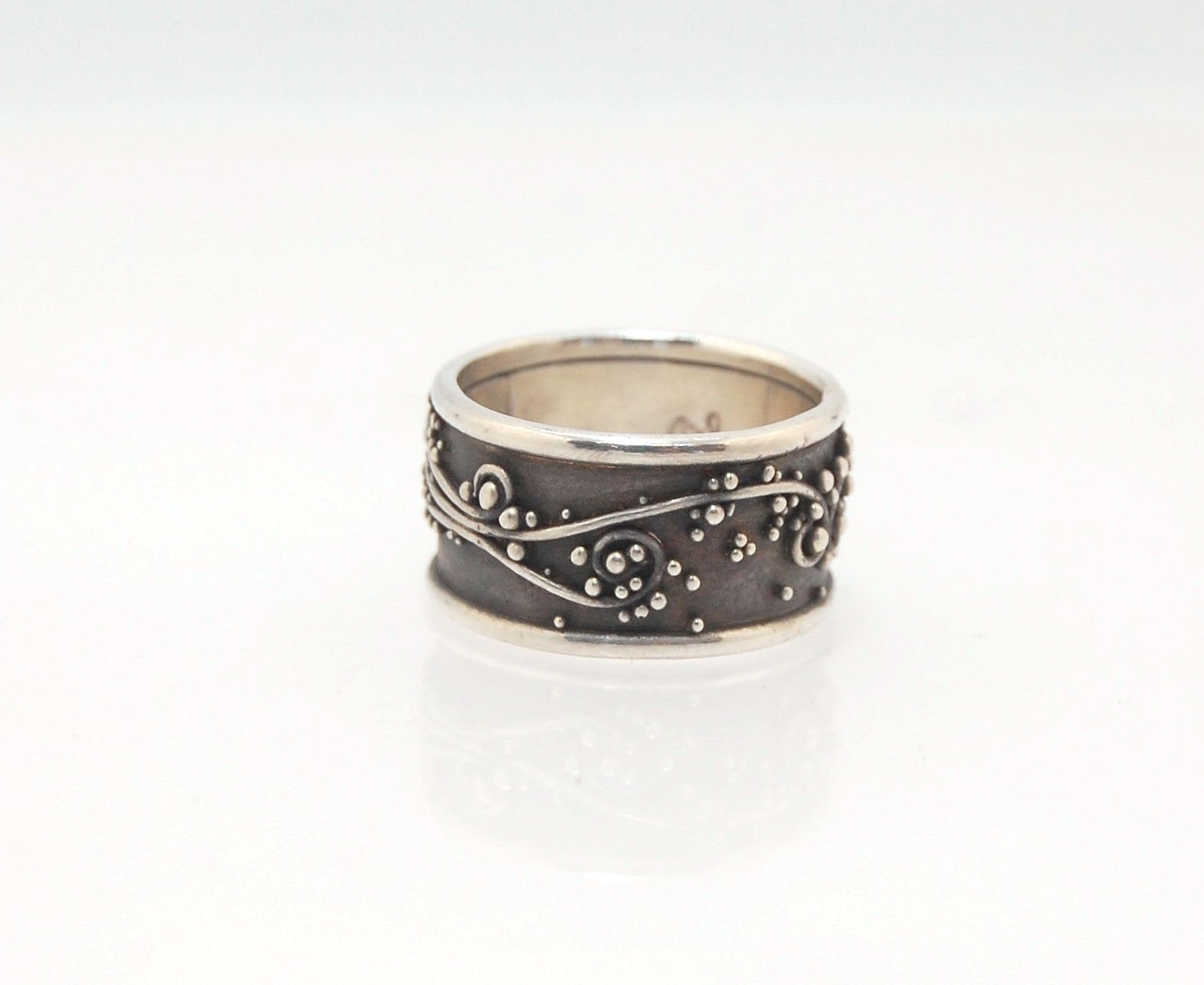 Waves Fine Silver Granulation Ring 11mm wide - PBS RING This is very similar to the ring I made during the segment of “A Craftsman’s Legacy” on PBS a few years ago. I am happy to make one for you in your size.Granulation is an ancient fusing process utili