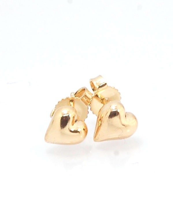 OMG Puffy Heart Post Earrings in 14k Gold or Sterling Silver OMG! These puffy heart earrings are so sweet! I carved this little guy in wax and have been casting them all week in both silver and gold.Choose a pair of tiny solid puffy hearts cast in 14k gol