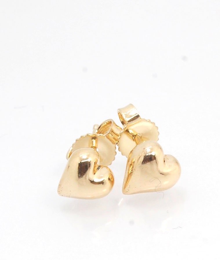 OMG Puffy Heart Post Earrings in 14k Gold or Sterling Silver OMG! These puffy heart earrings are so sweet! I carved this little guy in wax and have been casting them all week in both silver and gold.Choose a pair of tiny solid puffy hearts cast in 14k gol