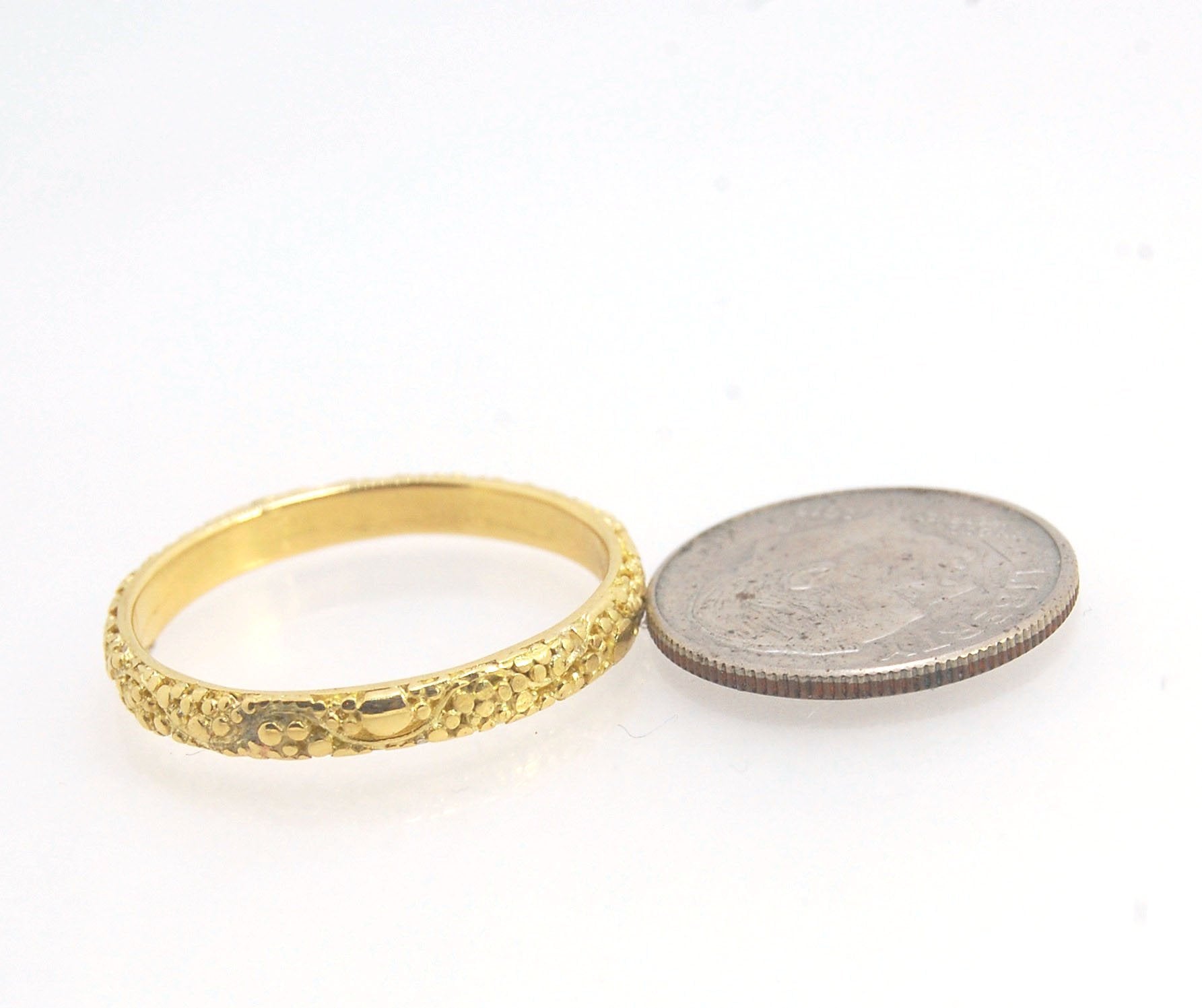 Milky Way Band - 3mm - in 18, 14k or Sterling Silver This is a one-of-a-kind 18k ring handmade using the ancient process of granulation and the pattern following a wavy line with granules of varying dimensions, sort of like the Milky Way! This Milky Way b