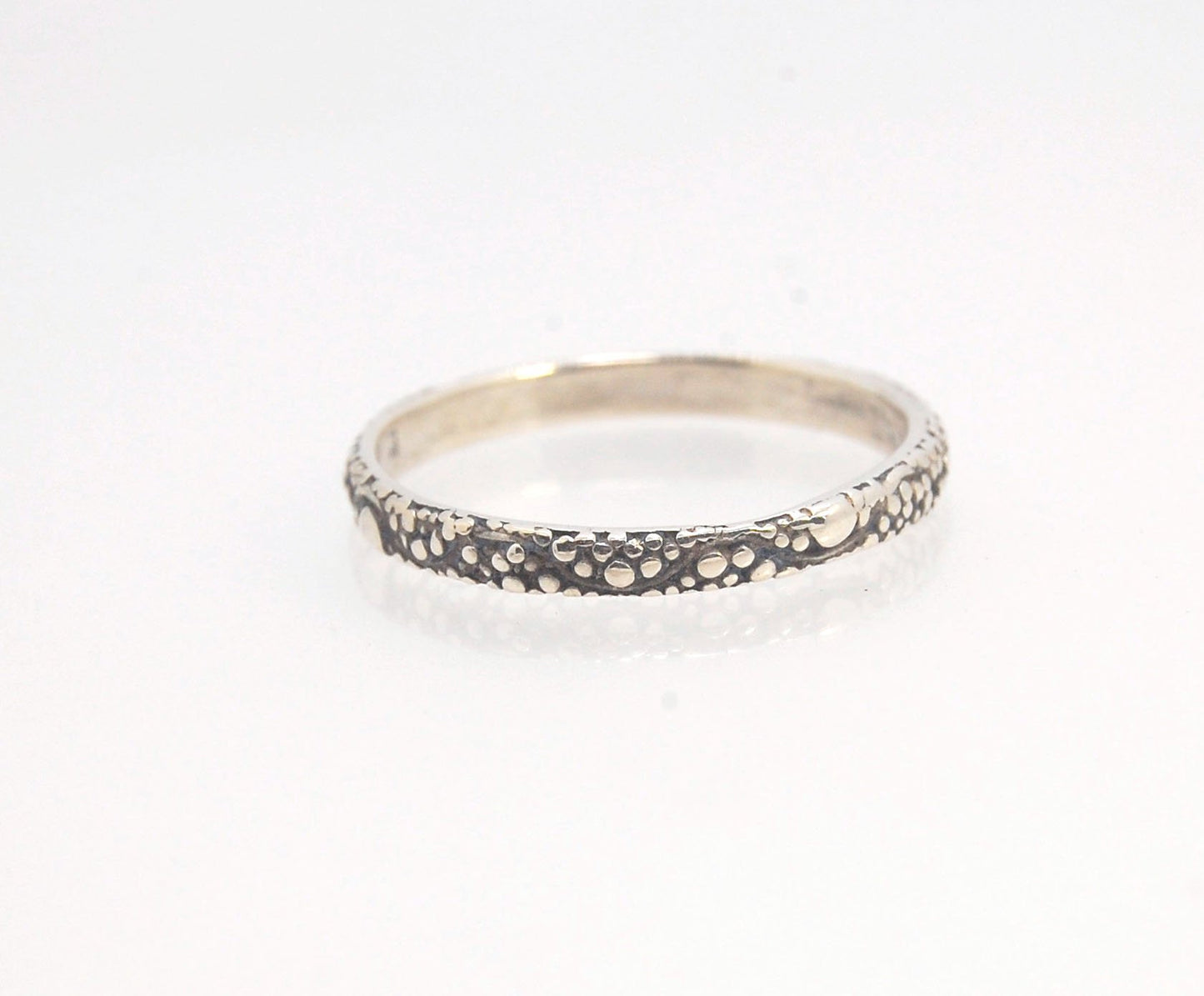 Milky Way Band - 3mm - in 18, 14k or Sterling Silver This is a one-of-a-kind 18k ring handmade using the ancient process of granulation and the pattern following a wavy line with granules of varying dimensions, sort of like the Milky Way! This Milky Way b