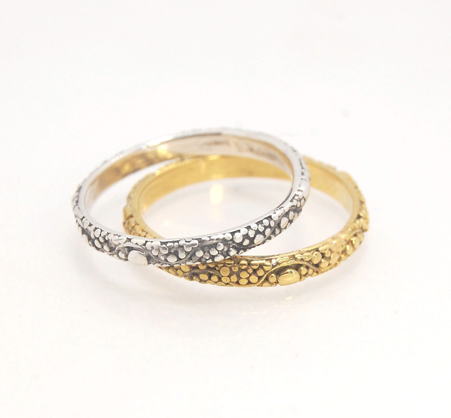 Milky Way Band - 3mm - in 18, 14k or Sterling Silver This is a one-of-a-kind 18k ring handmade using the ancient process of granulation and the pattern following a wavy line with granules of varying dimensions, sort of like the Milky Way! This Milky Way b