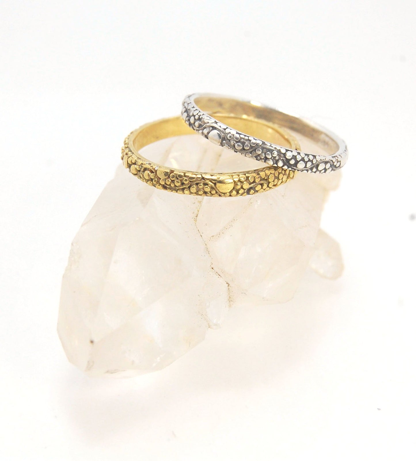 Milky Way Band - 3mm - in 18, 14k or Sterling Silver This is a one-of-a-kind 18k ring handmade using the ancient process of granulation and the pattern following a wavy line with granules of varying dimensions, sort of like the Milky Way! This Milky Way b